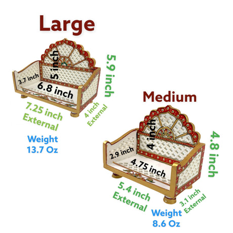 Acrylic Laddu Gopal Sinhasan for Pooja Mandir Kanha Ji Singhasan Krishna Aasan for All God Janamashtami Favor Meenakari Singhasan for Pooja Housewarming Gift - LoveNspire
