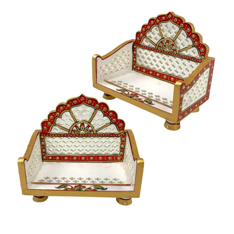 Acrylic Laddu Gopal Sinhasan for Pooja Mandir Kanha Ji Singhasan Krishna Aasan for All God Janamashtami Favor Meenakari Singhasan for Pooja Housewarming Gift - LoveNspire