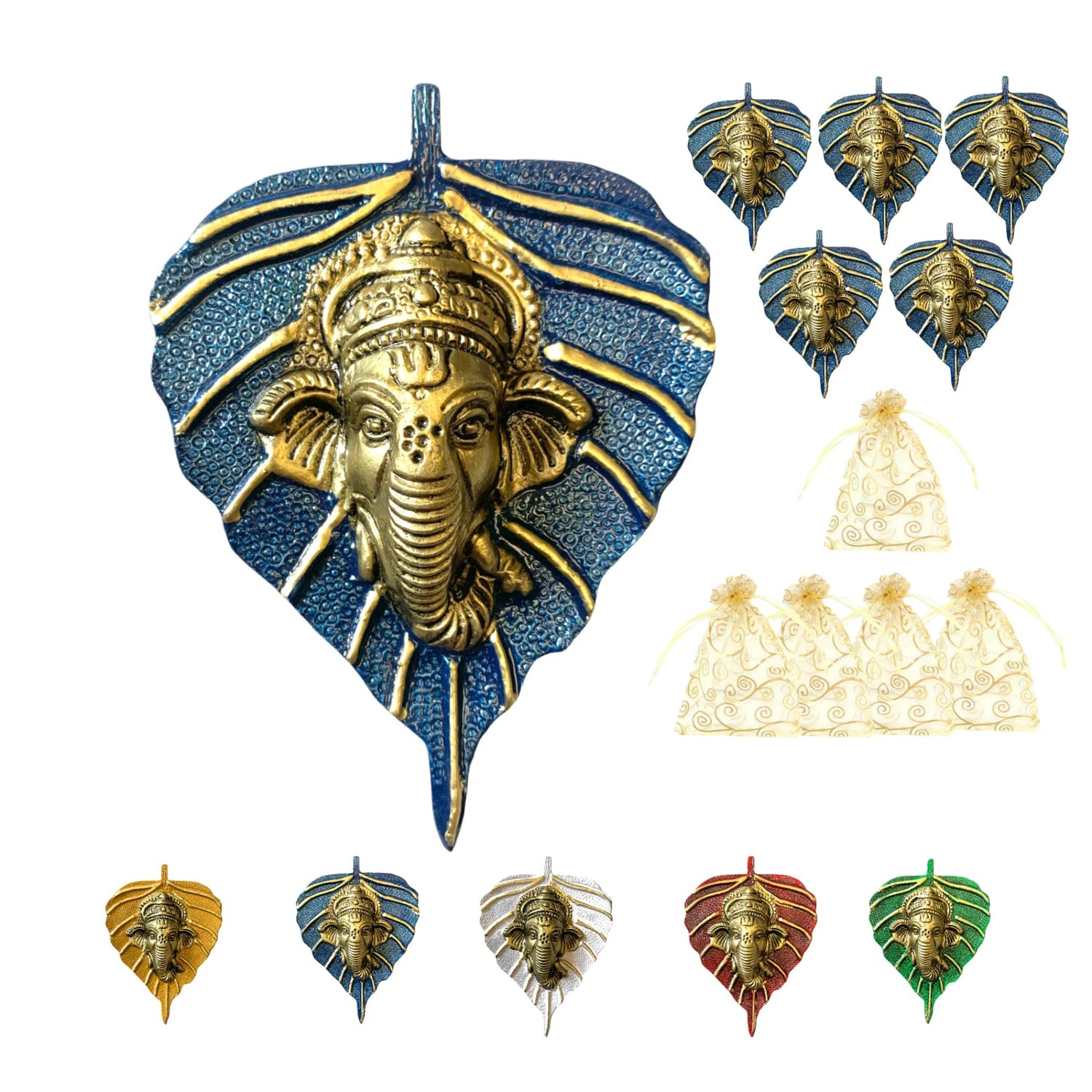 Leaf Ganesha Return Gift, Diwali Navrathri Decoration, Ganesh Wall Decor,housewarming Gift,indian Wedding, Pooja Puja Favor, Idol Statues, Feng Shui - LoveNspire