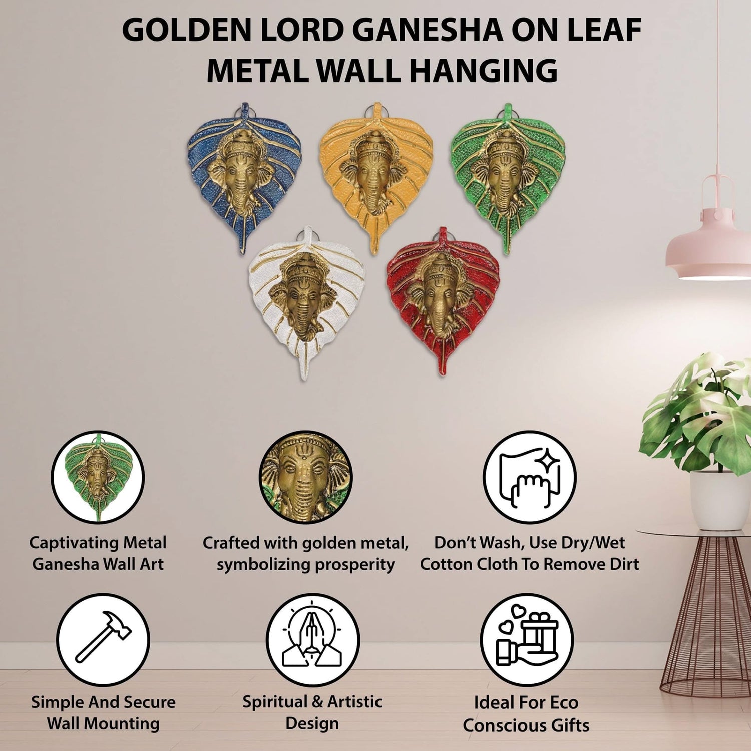 Leaf Ganesha Return Gift, Diwali Navrathri Decoration, Ganesh Wall Decor,housewarming Gift,indian Wedding, Pooja Puja Favor, Idol Statues, Feng Shui - LoveNspire