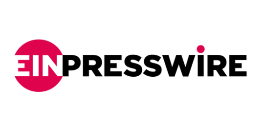 Logo for EIN Presswire featuring black text and a red circular element.