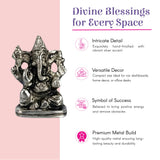 Silver hand-finished metal Lord Ganesha car idol figurine