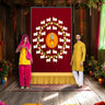 Lord krishna backdrop with cow indian traditional cloth