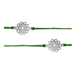 2CT Handcrafted Lotus Charm Rakhi Bracelet – Traditional Indian Rakhi for Raksha Bandhan Rakhi for Brother, Bhaiya-Bhabhi Tie Bracelet Gift