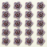 Maroon and white floral lotus haldi kumkum holder with intricate swastika patterns for pooja and Diwali decor