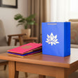 Blue Lotus Flower Paper Carry Bag for Weddings and Diwali Gifts, 8x4x10 Inch