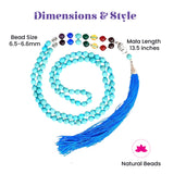 Lovenspire 108 mala beads necklace with turquoise stones vibrant blue tassel natural healing crystals for meditation and yoga