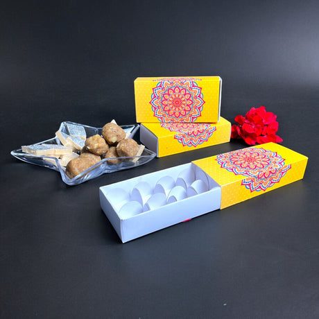 Sweet boxes for indian sweets mandala design empty mithai