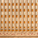 Pack of 2 artificial jasmine and marigold flower garlands with white and orange marigold blossoms for wedding decor