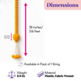 A vibrant orange marigold garland hanging jhoomer made of plastic and fabric thread for indian weddings and festive decor
