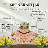 Decorative Meenakari jar with tray for dry fruits and serving in elegant design