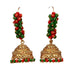 Indian Jhumka Earrings for Women - Faux Pearl Hoop Jhumka Earrings Meenakari Jhumkas with Gold Platting Bollywood Style Dangle Drop Earring Ethnic Chandbali Jewelry for Bride Gift for Her - LoveNspire