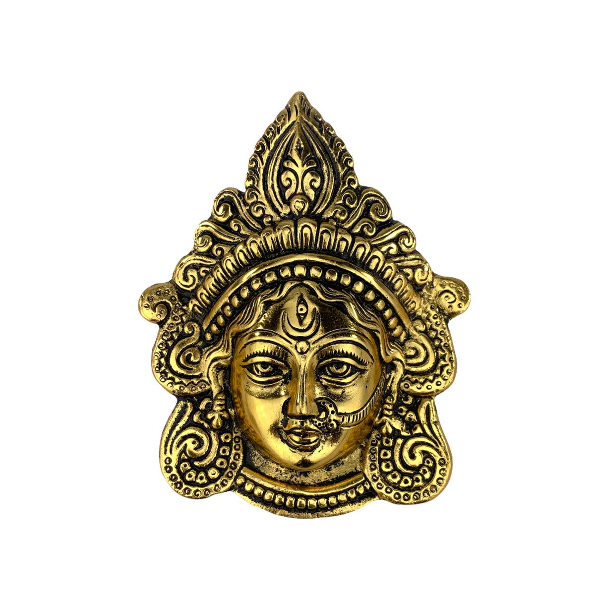 Metal durga face wall hanging devi decor mata ji idol