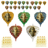 Metal leaf ganesha wall hanging decor featuring gold green blue red and silver metallic leaf ornaments for home and office use