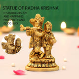 Brass radha krishna statue hindu god religious small lord