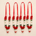 Set of 4 mini idol mala with red white and green satin floral garlands for diwali pooja and god shringar use