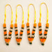 Set of 4 mini idol mala 4.5 inches with orange and green floral garlands pearl beads gold accents for pooja