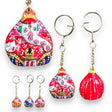 Handmade ceramic keychain lord ganesha amulet keyring door