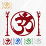 Om and standing diya religious cutout stickers spiritual