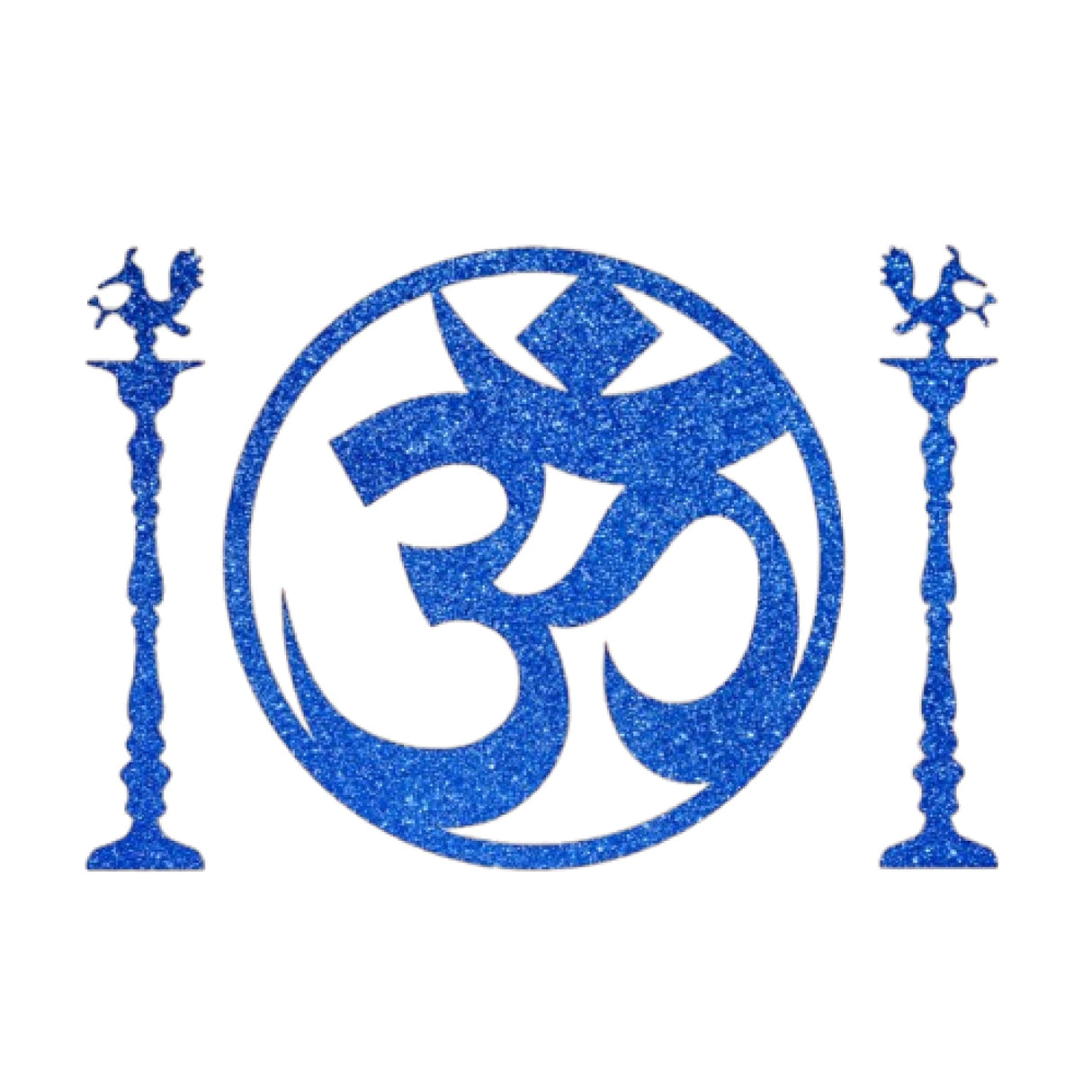 Om and standing diya religious cutout stickers spiritual