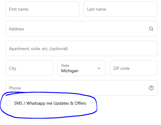 Sms / whatsapp consent & opt-in information