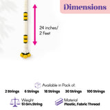 A 24-inch artificial jasmine marigold garland with yellow and white flowers on fabric thread for festive decoration