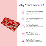 Red gold white brocade money envelope pack of 5 shagun lifafa