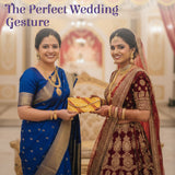 Gold and red beaded clutch purse with magnetic tip money envelope