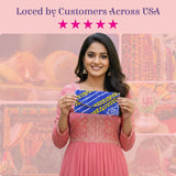 Blue yellow polka dot Bandhani money envelope pack of 5
