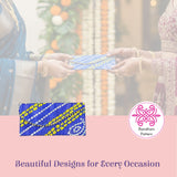 Blue yellow bandhani money envelopes pack of 5 magnetic shagun lifafa