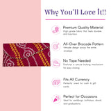 Maroon brocade clutch with gold-white pattern and secure lock for shagun envelopes