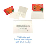 Pack of 5 red rakhi greeting cards with gold and red paisley bead design for raksha bandhan brother sister gift