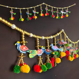 Door Toran Hanging Peacock Beads Bandarwal for Home Pooja Decor Indian Vintage Traditional Main Door Wall Hanging Diwali Decoration Wedding Favor Housewarming Return Gift (size 36x5 Inches) - LoveNspire
