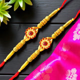 2CT Rakhi Set for Brother Bhabhi Beautiful Thread Bracelet Gift Hamper for Raksha Bandhan Celebration Rakashabandhan Gifts Sister In Law Bracelets - LoveNspire