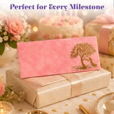 Pink textured money envelope with gold foil peacock tree design for indian wedding cash gift or home savings organizer