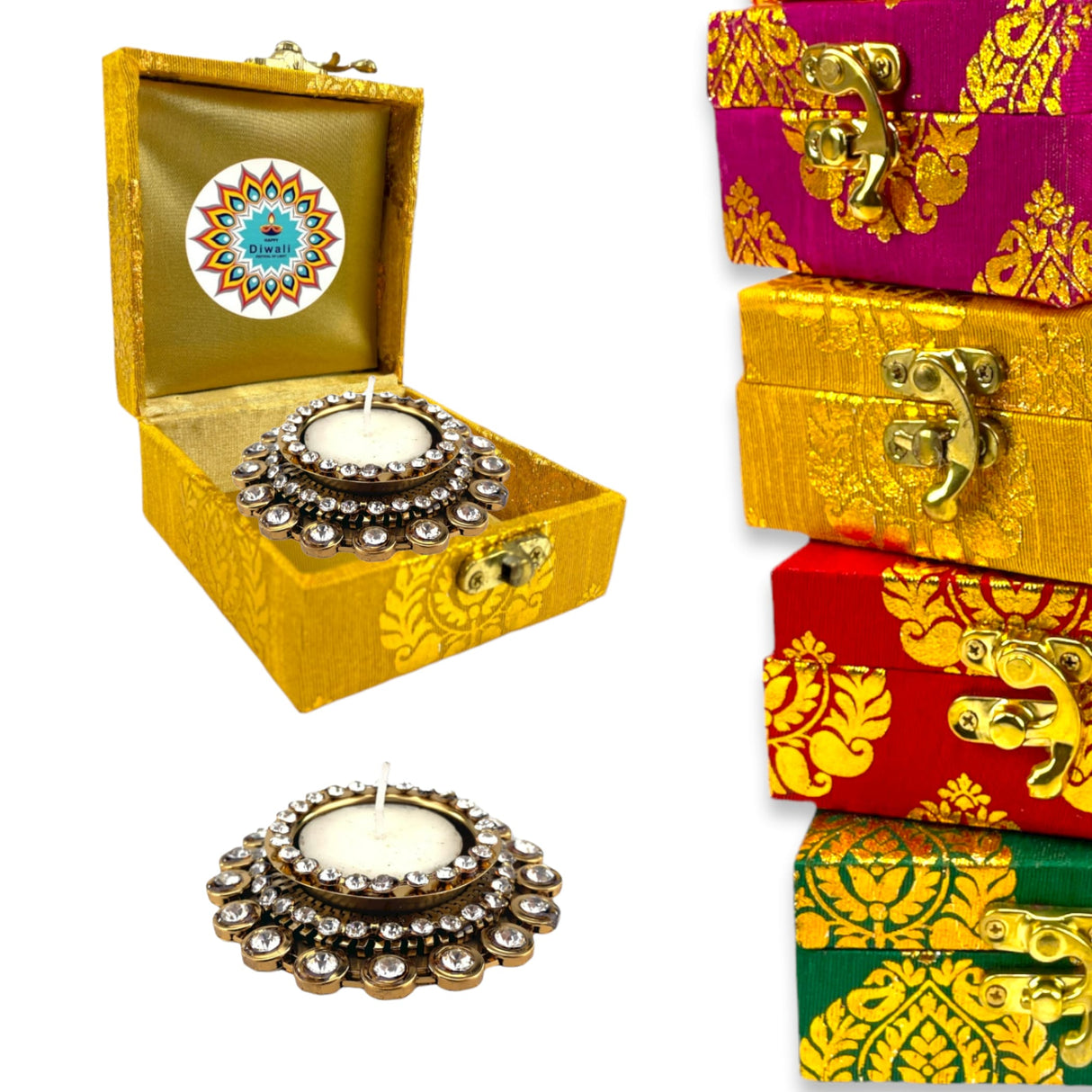 Personalized candle holder diwali gifts boxes indian