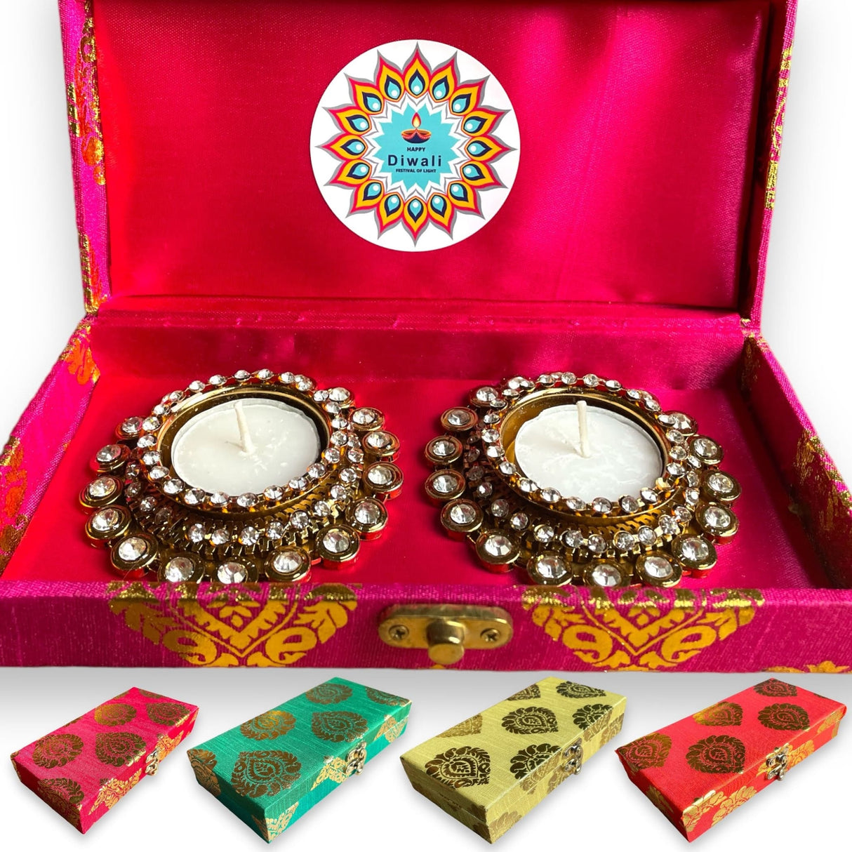 Personalized candle holder diwali gifts boxes indian