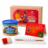 Personalized name bead rakhi for brother featuring a red and gold paisley design with beaded details for raksha bandhan