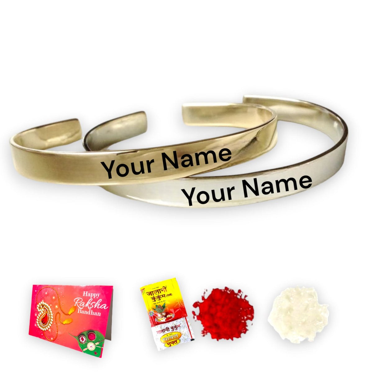 Personalized stainless steel rakhi for brother custom