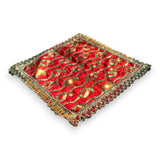 Cloth pooja mat aasan decorative silk mix fabric for god