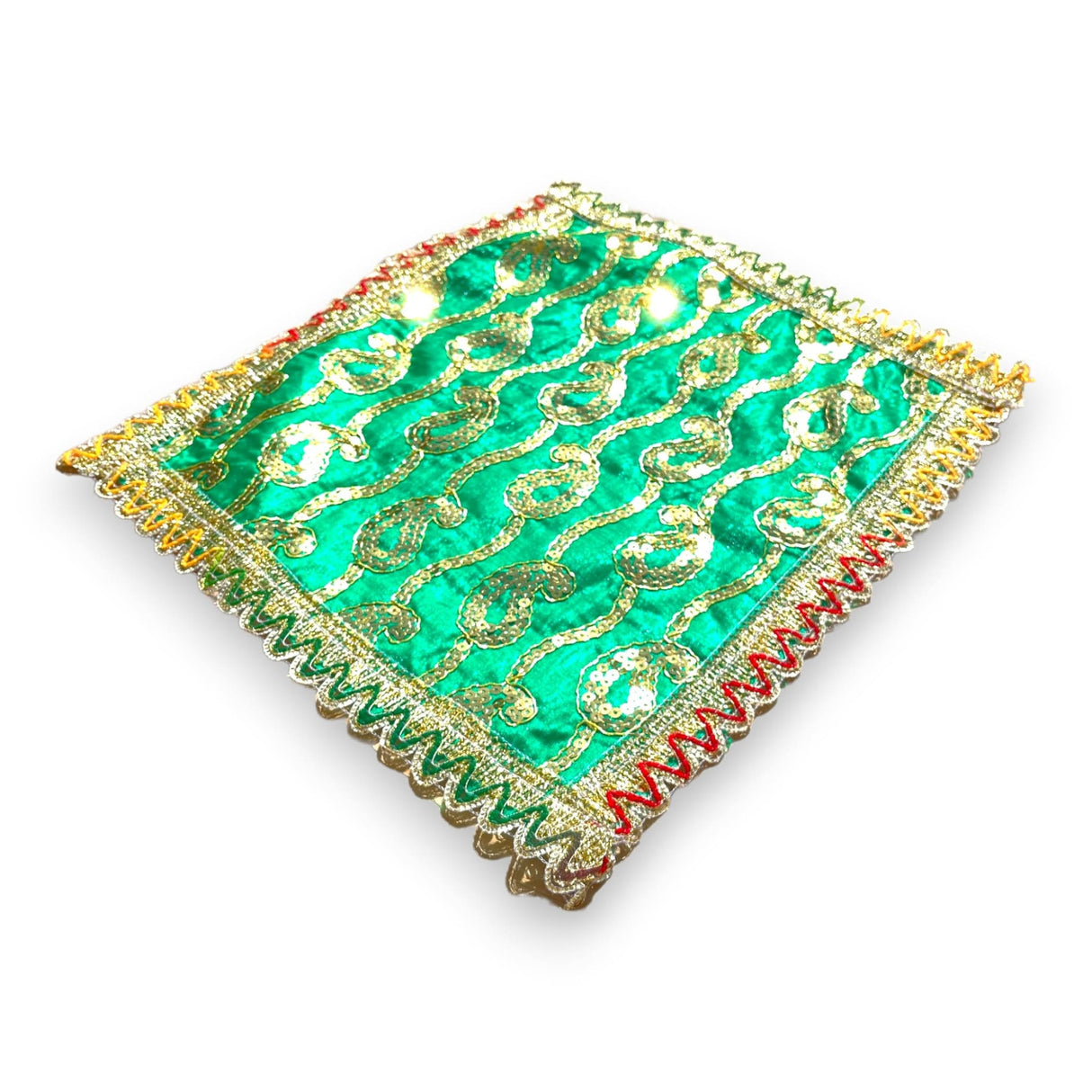 Cloth pooja mat aasan decorative silk mix fabric for god