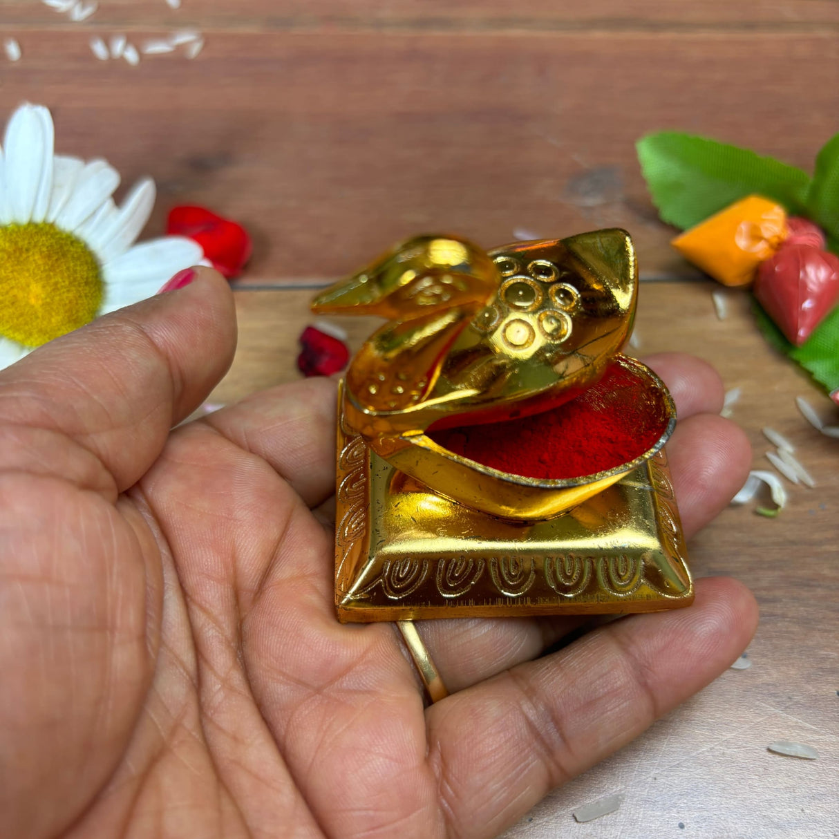 Pooja return gift bulk haldi kumkum thali holder indian