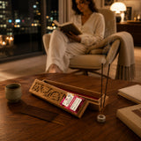 Carved wooden incense box with intricate floral designs containing rose saffron scented sticks for pooja use