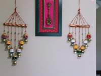 2 Ct Rajasthani Hanging, Home Decor, Indian Wedding Decorations, Door Hanging, Craft Garland, Japanese Wind Chimes, Tibetan Bells, Chris6tmas Bell, Brass Wall String
