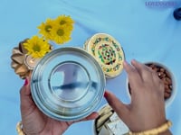 4 Ct Meenakari Stainless Steel Box Decorative Small Round Cookie Tin Indian Wedding Favor Container Dabba for Sweets Laddu Dryfruit Chocolate Multipurpose Storage Box - Housewarming Gift