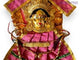 Vara Lakshmi Goddess Face Set Devi Mata Mukhota Face Idol with Dress Jewelry for Varalaxmi Vratam Navaratri Margashirsha Vratha Pooja Hindu Religious Temple Mandir - Mahalaxmi Goddess Face