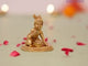 Brass Krishna Laddoo Gopal Kanha Bal Gopal Thakur Ji Makhan Chor Statue Idol Murti Sculpture Figurine for Home Temple Decor - Decorative Showpiece Janmashtami Housewarming Gift (3.5 Inches)