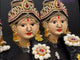 Vara Lakshmi Goddess Face with Hair Set for Varalaxmi Vratam Navaratri Margashirsha Vratha Pooja Hindu Religious Temple Mandir - Devi Mata Mukhota Mahalaxmi Goddess Face