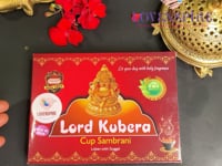 Sambrani Dhoop Cup with Burner Plate Guggal Loban Incense Black Long Lasting Aroma for Prayer Puja Meditation Spiritual Events Dhoopam for Havan Rituals - Natural Fragrance (12 Cups)