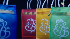 Ganesha Print Jute Bag Burlap Gift Bags Eco-friendly Reusable Tote Bag Pooja Gift Indian Favor Return Gifts